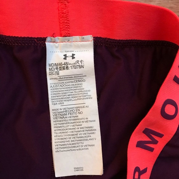 Under Armour Maroon Orange Capris Leggings, EUC, M - Picture 4 of 10